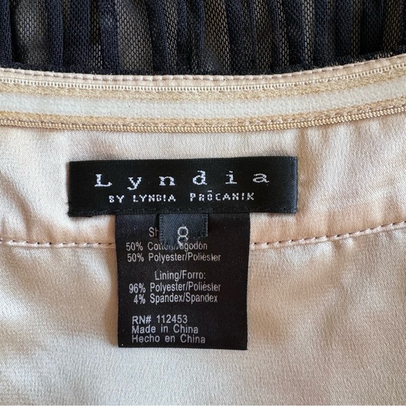 Lyndia Mini Black Fit and Flair Dress Puff-Sleeves Size 8 - Picture 3 of 12